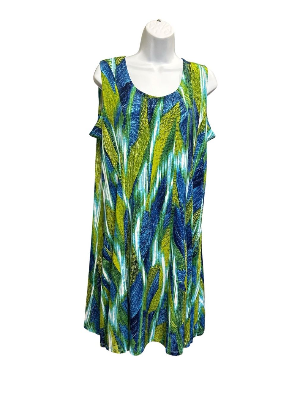 Tanjay Abstract Print Sleeveless Shift Dress - Plus Size 16P
